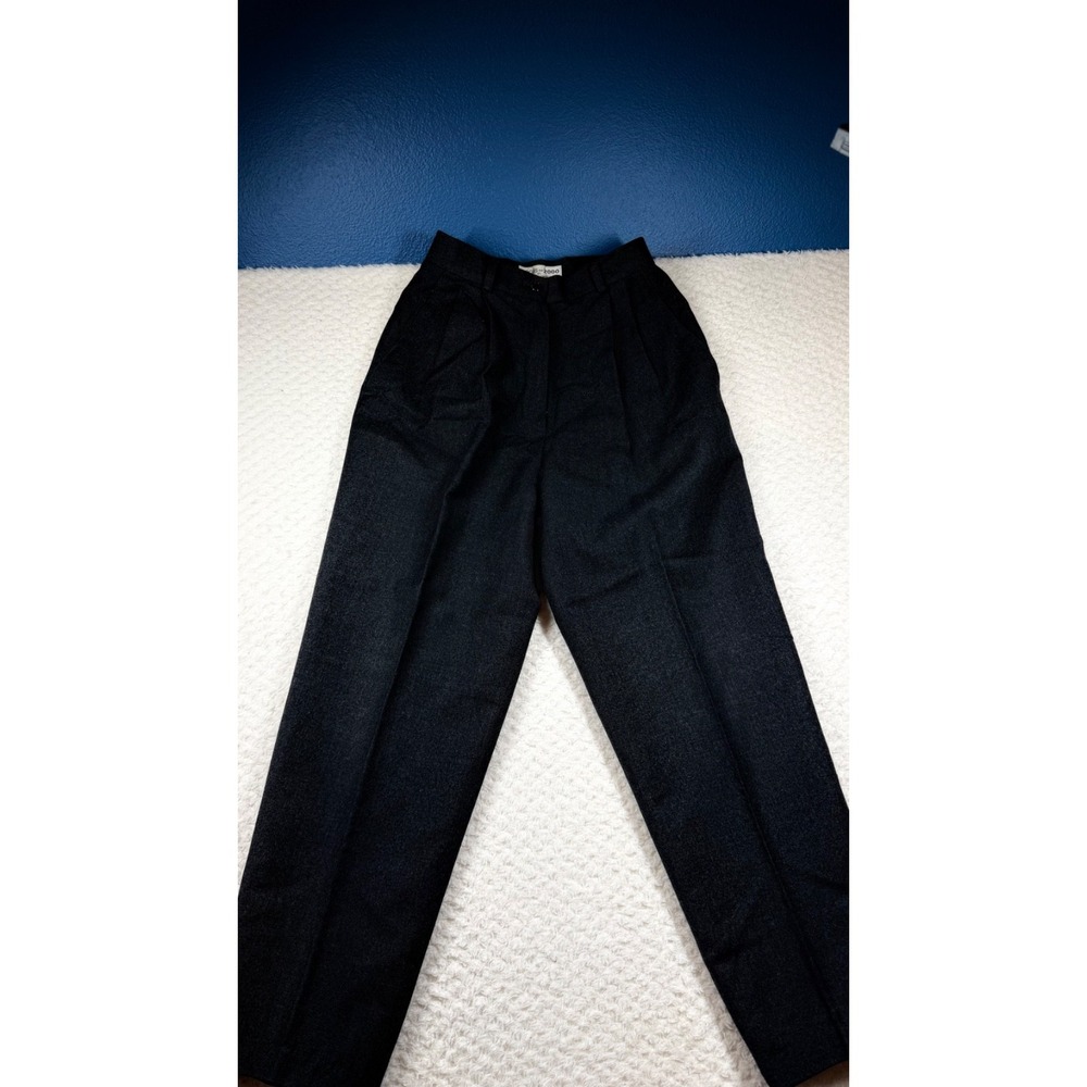 Vtg Focus 2000 Pants Womens 6 Charcoal Gray Pleated High Rise Tapered Lined